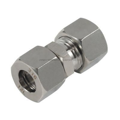 DIN2353 Stainless Steel 6L-42L Single Ferrule Union Hydraulic Fittings