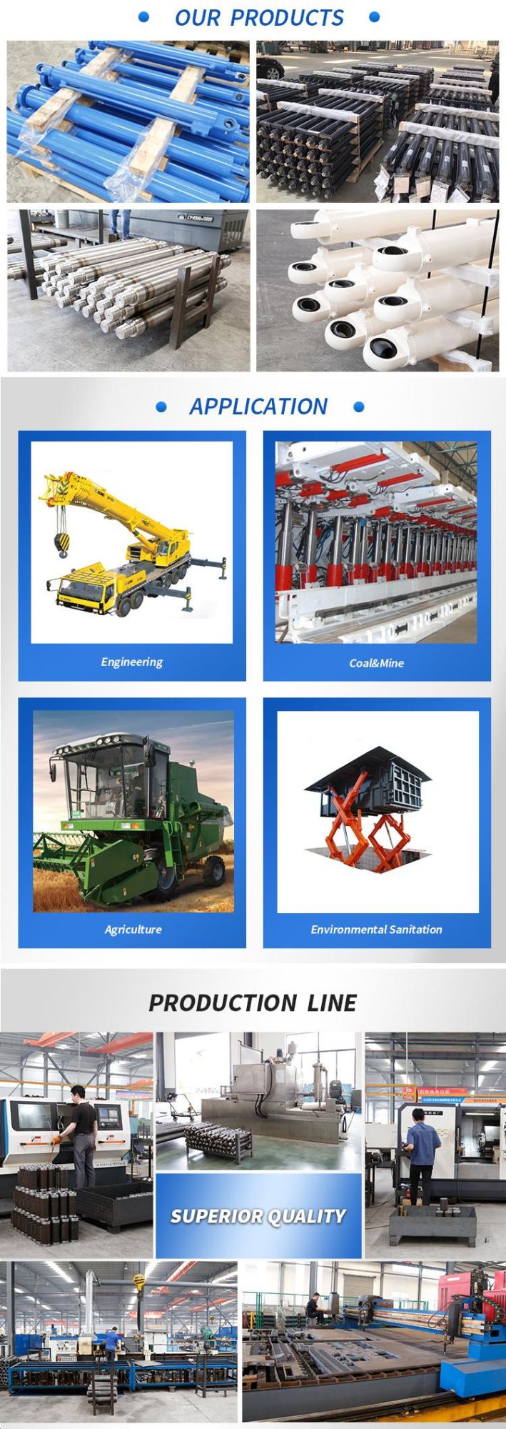 Double Acting Dozer Hydraulic Cylinder Used in Engineering