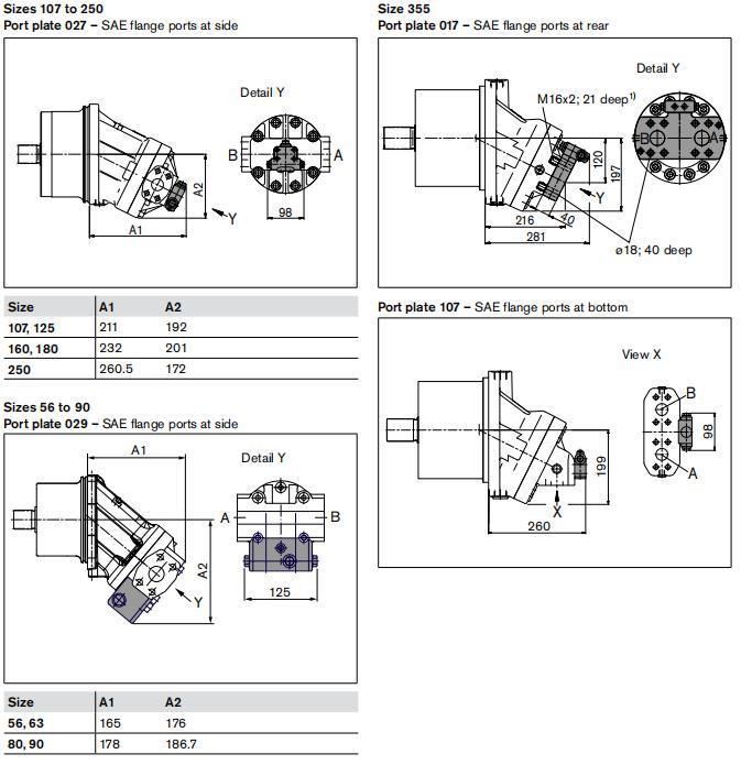 Hydraulic Spare Parts A2fe125 A2fe80 Series Hydraulic Motor