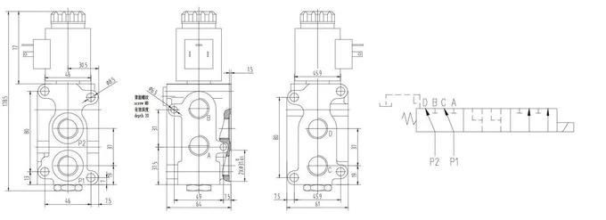 Hsv 6-a Hydraulic Selector Diverter Solenoid Valve 13 Gpm 12V DC