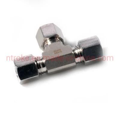 Stainless Steel Hydraulic Fittings Light 6L-42L Single Ferrule Tee Union