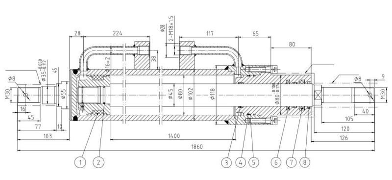 OEM Factory Direct Supply Hydraulic Cylinder Hsg80/45