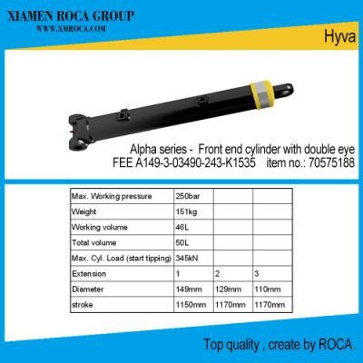 Hyva Type Alpha Series -70575188 Single Acting Front End Hydraulic Cylinder (with double eye)