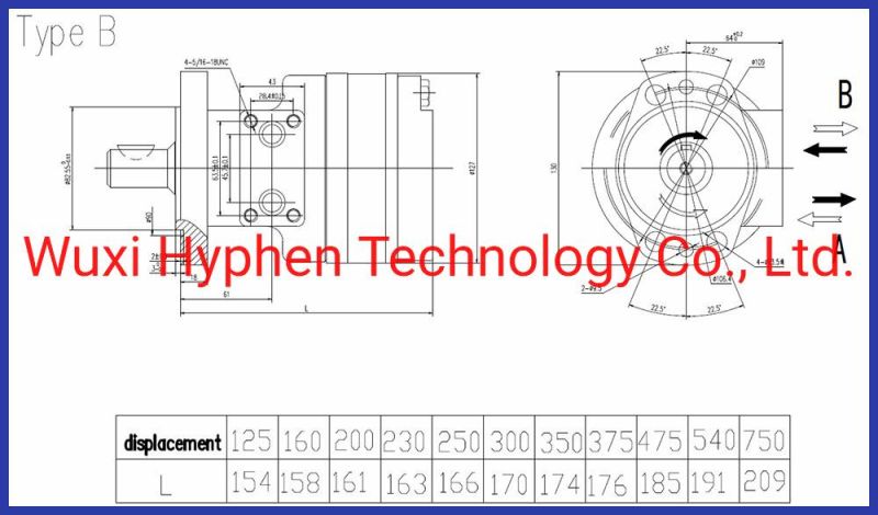 Sweeper Spare Parts Wheel Motor 200ml/Rev Hydraulic Motor