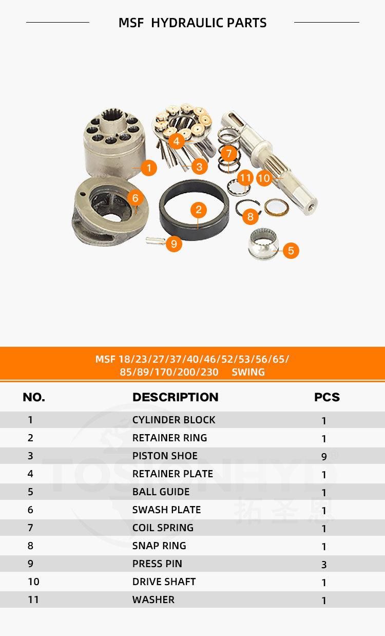 Kyb Msf-85 Gmy18 Hydraulic Pump Parts with Kayaba Spare