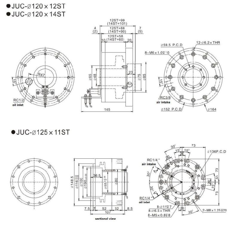 Jufan Hollow Hydraulic Pressure Cutter Cylinder-Juc-Bore125*11st