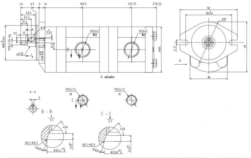 High Quality Hydraulic Power Unit Hydraulic Double Gear Oil Pump Cbwlcr-E320/E312-Alzl