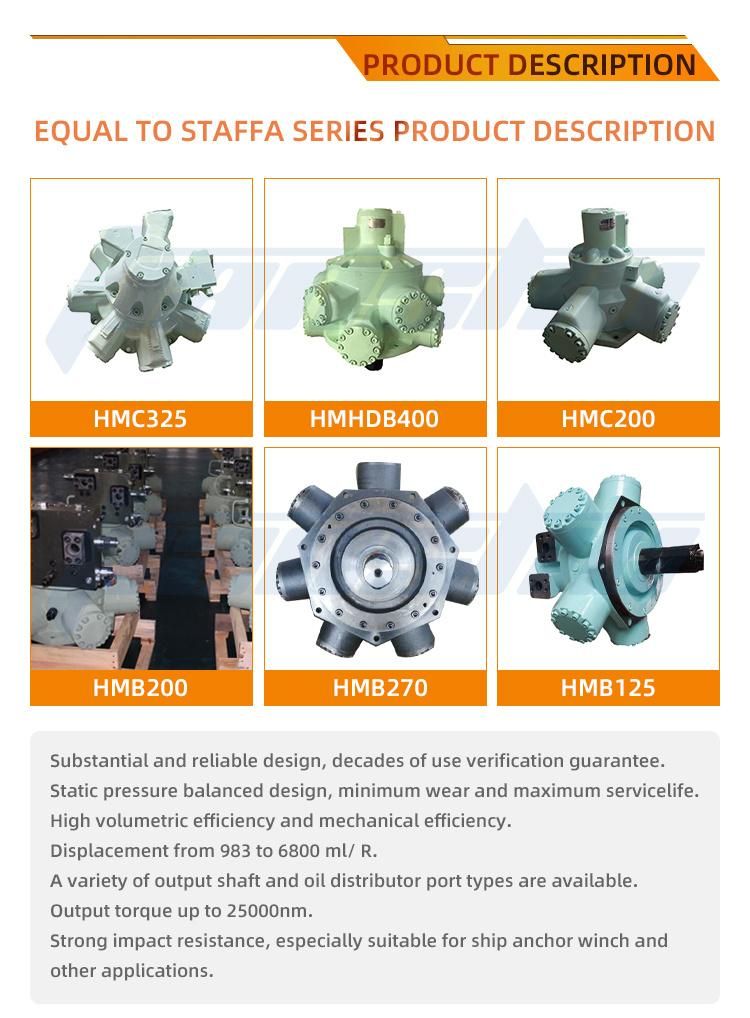 Factory Direct Sale Low Speed Large Torque Chinese Manufacture Staffa Hydraulic Motor Hmb200 for Handling Car/Deck Machinery/Farming Machinery/Mining Machinery