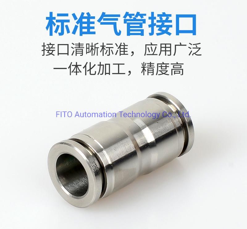 Brass Nickel Plated Male Straight Pushin Connector/ Pneumatic Fitting