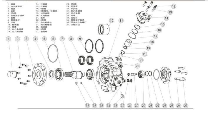 Blince Piston Motor Calzoni Hydraulic Motor Nhm2-280 Series