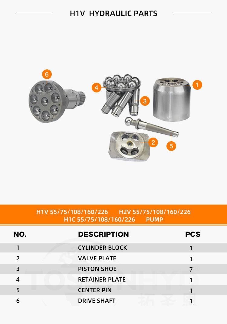 H1V55 H1V75 H1V108 H1V160 H1V226 H2V55 H2V75 H2V108 H2V160 H2V226 Hydraulic Pump Parts with Italy Sam Spare Repair Kits