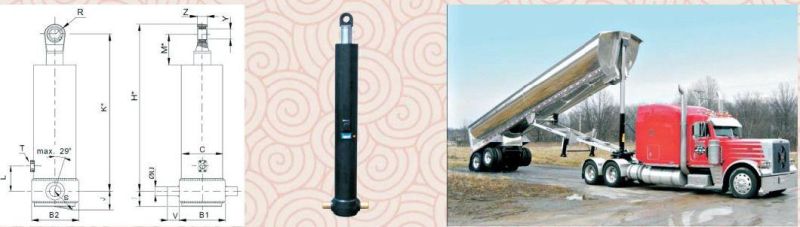 Hyva Type Telescopic Hydraulic Cylinder for Tipper with High Quality on Sale