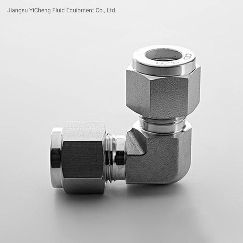 High Pressure Stainless Steel 316 Equal Elbow Double Ferrule Fittings Hydraulic Tube Fittings