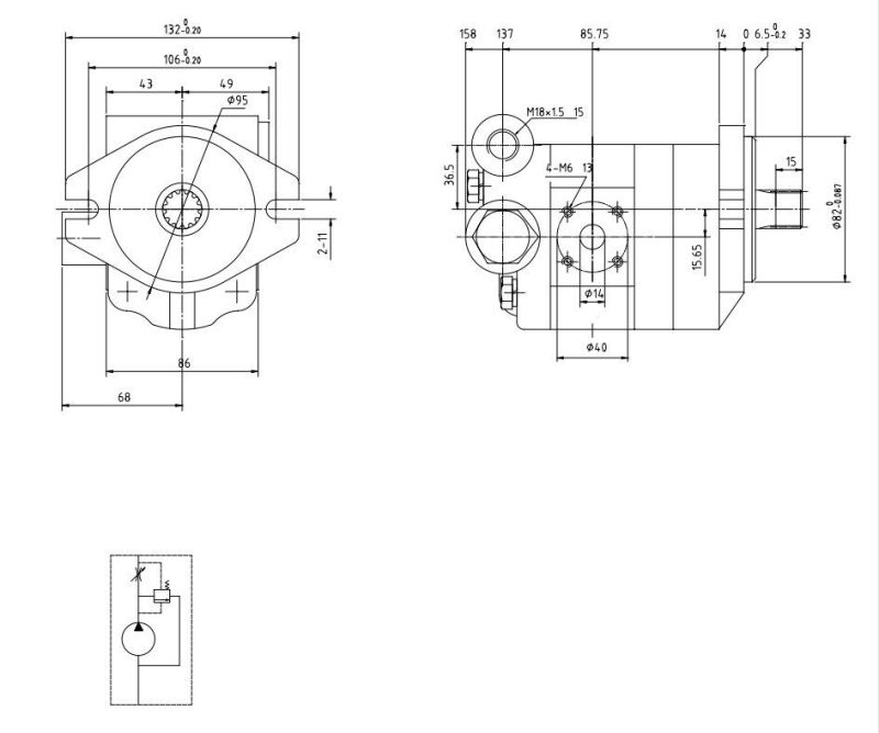 ISO9001 Hydraulic Gear Oil Pump with Valve Cbcad/Fb