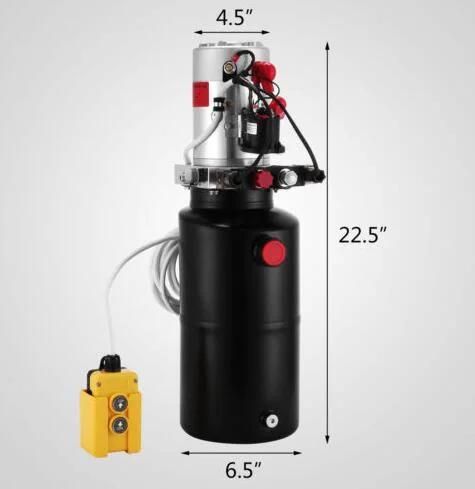 8L 12V Electric Motor Hydraulic Power Unit Single-Acting Lift