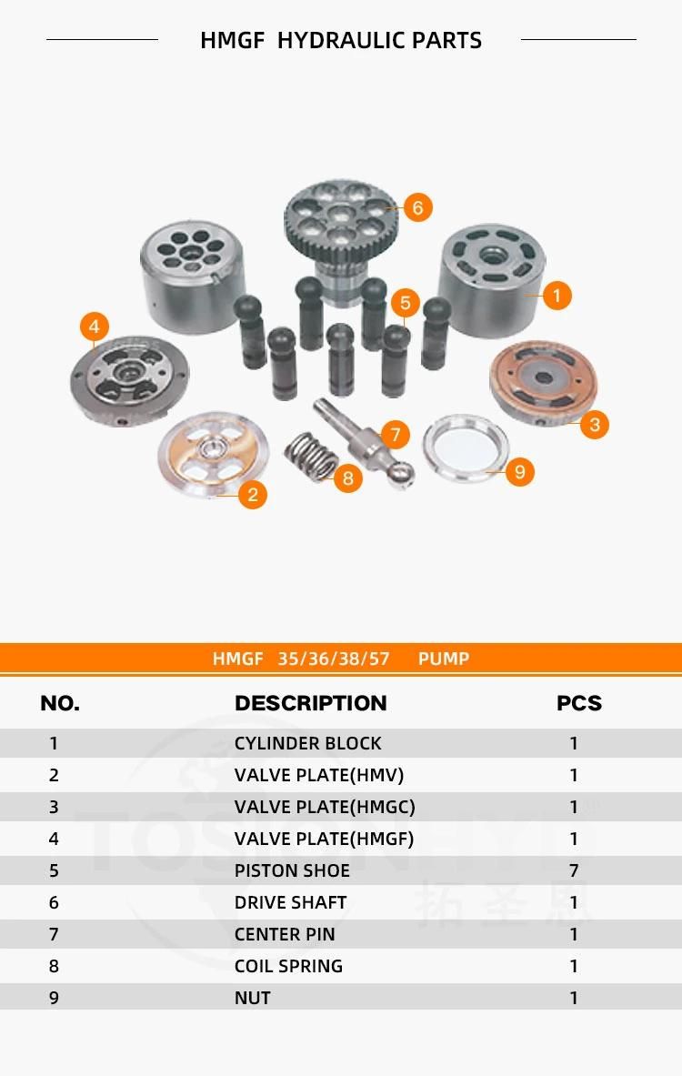 Hmgf 35/36/38/57 Hmgf35 Hmgf36 Hmgf38 Hmgf57 Excavator Hydraulic Travel Motor Parts with Hitachi Repair Kit Spare Parts