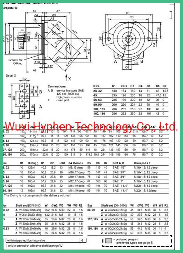 Hydraulic Piston Motor Bent Axis Design (A2FE180/61W)