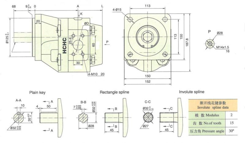 Hchc High Speed Hydraulic Gear Motor Cmzc2100-Blhs