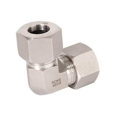 SS316 Stainless Steel Light 6L-42L Single Ferrule 90 Degree Elbow Union