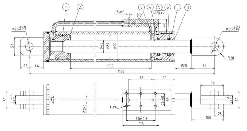 High Pressure Hydraulic Cylinder Manufacturers Hsg80/40