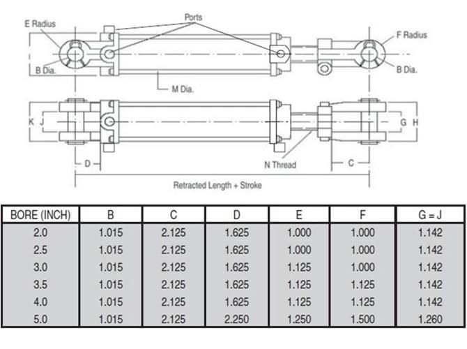 Tie Rod Hydraulic Cylinder Used with Steel Pipe for Agricultural Tractor