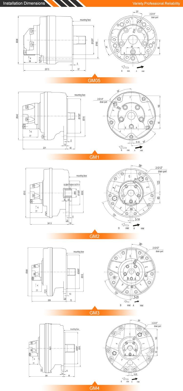 Tosion GM Series GM03 GM35 GM35vl GM18 Teijin Seiki Doosan GM09 Track Drive Travel Hydraulic Slewing Motor