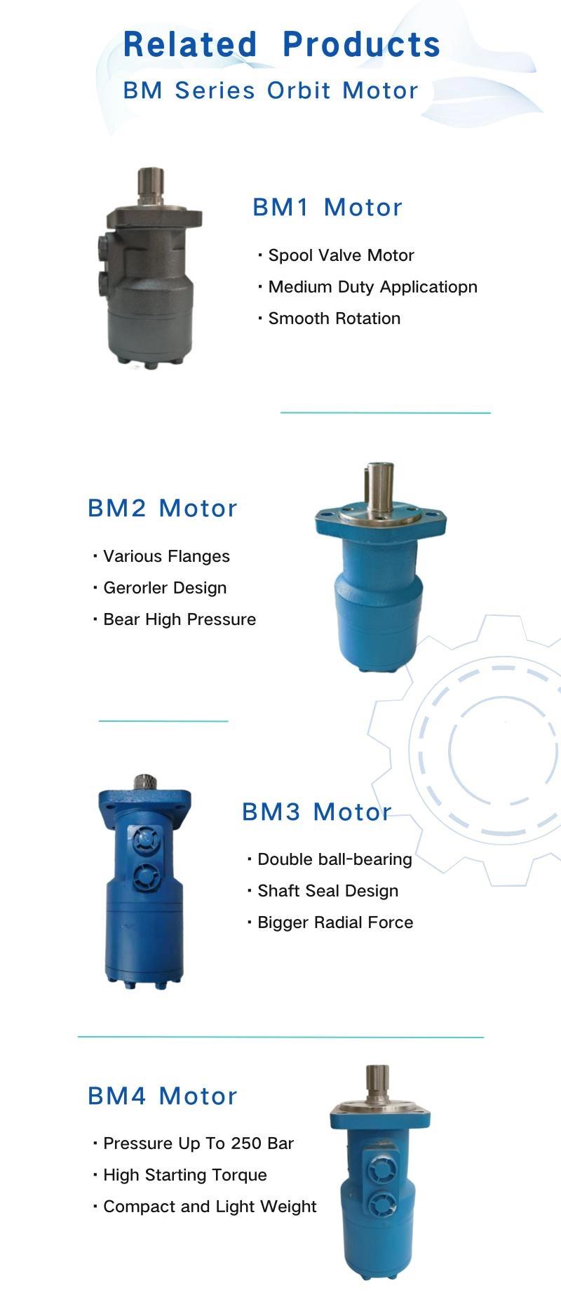 Large 4 Bolts Flange Rectangle Spline Shaft Rotary Hydraulic Orbit Obitrol Motor Bm6 Series Eaton