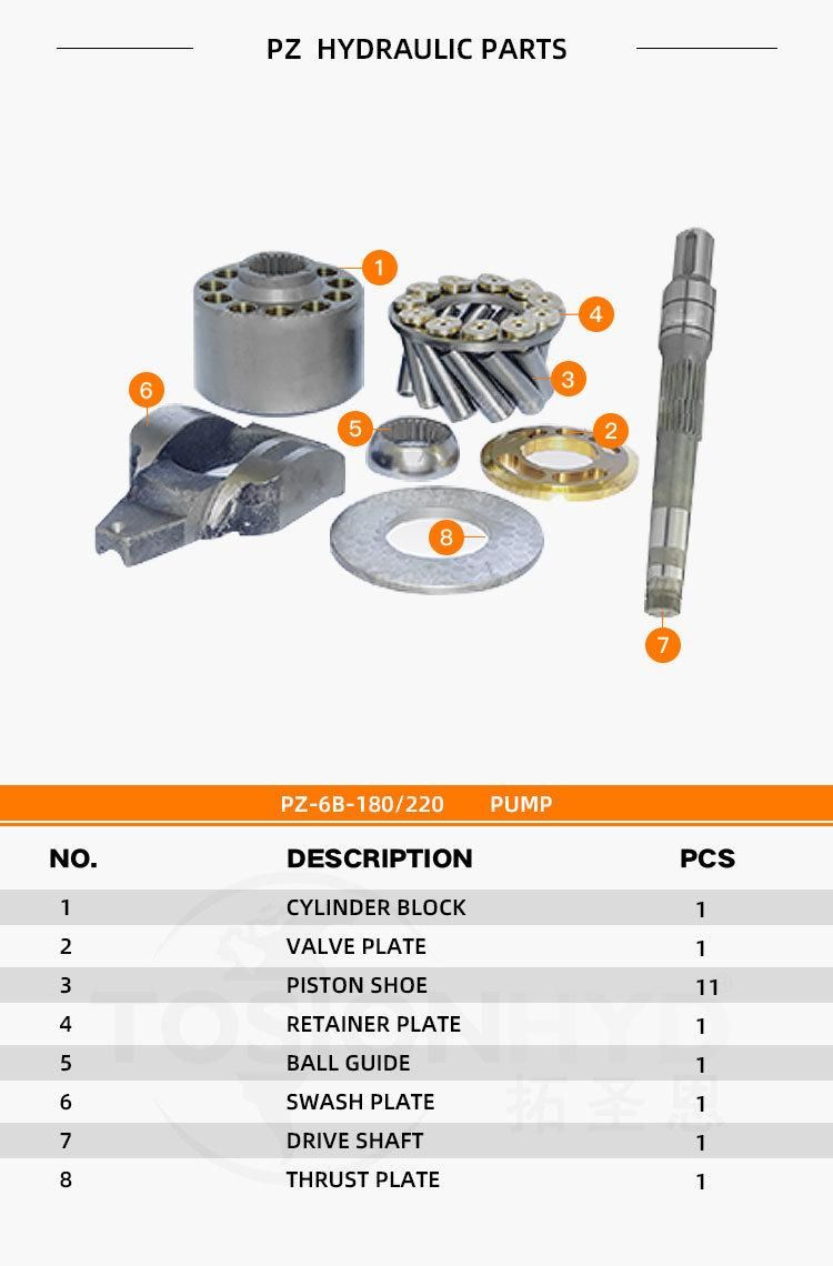 Pz-6b-180 Pz-6b-220 Hydraulic Pump Parts with NACHI Spare Repair Kit