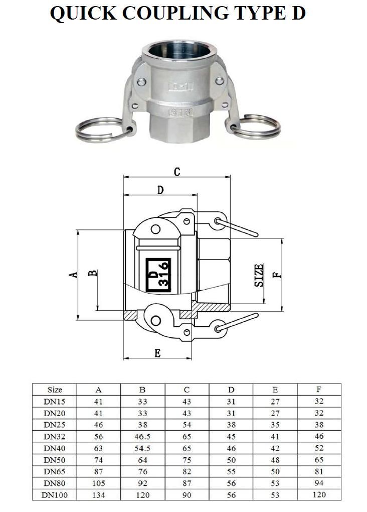 Stainless Steel Camlock Coupling Heavy Duty