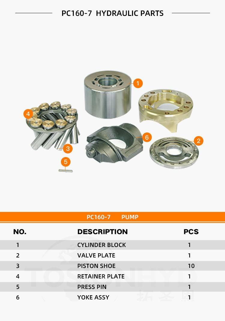 PC160 Hydraulic Pump Parts Spare Excavator Parts with Komatsu