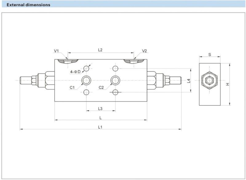 Mobile Hydraulic Valves Double Pilot Operated Check Valve Flangeable