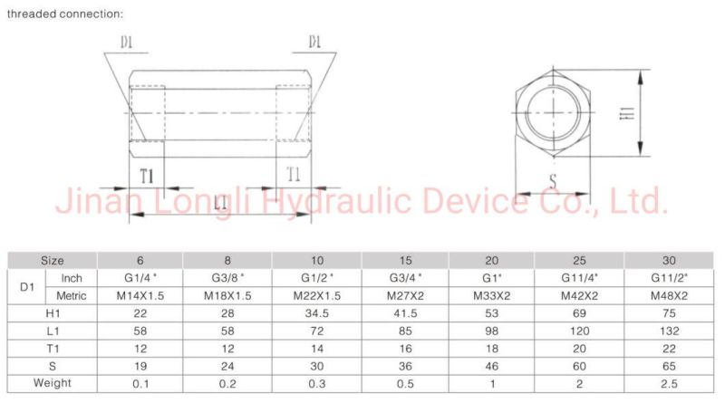 S25A Hydraulic one way check valves