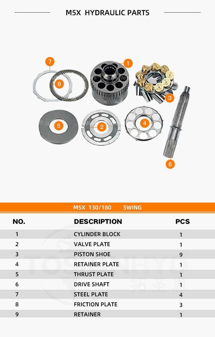 M5X180 Kobelco 350-8 Hydraulic Swing Motor Spare Excavator Part Kawasaki