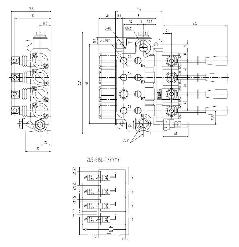 High Pressure Hydraulic Flow Control Valve Zd5-E15L