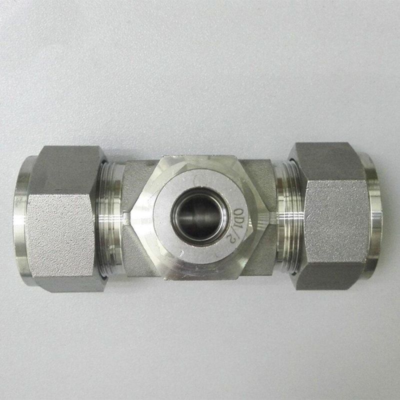 Stainless Steel Pipe Od 12 Double Ferrule Hydraulic Tube Fittings Stainless Steel Reducing Tee