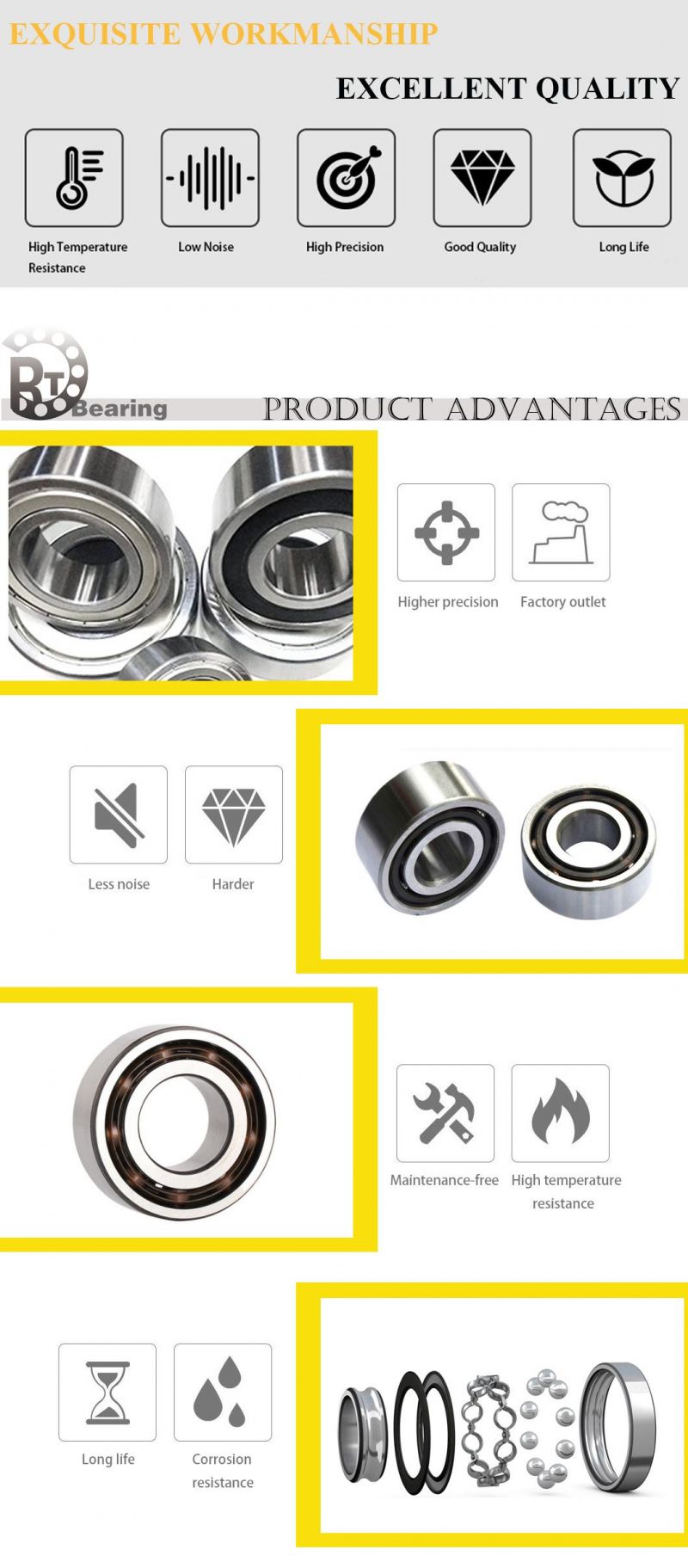 Single Row/ Double Row Angular Contact Ball Bearing Angular Contact Ball Bearing 3302 Atn9 Japan Brand Angular Contact Ball Bearing 3308A 3308dtn9 NSK