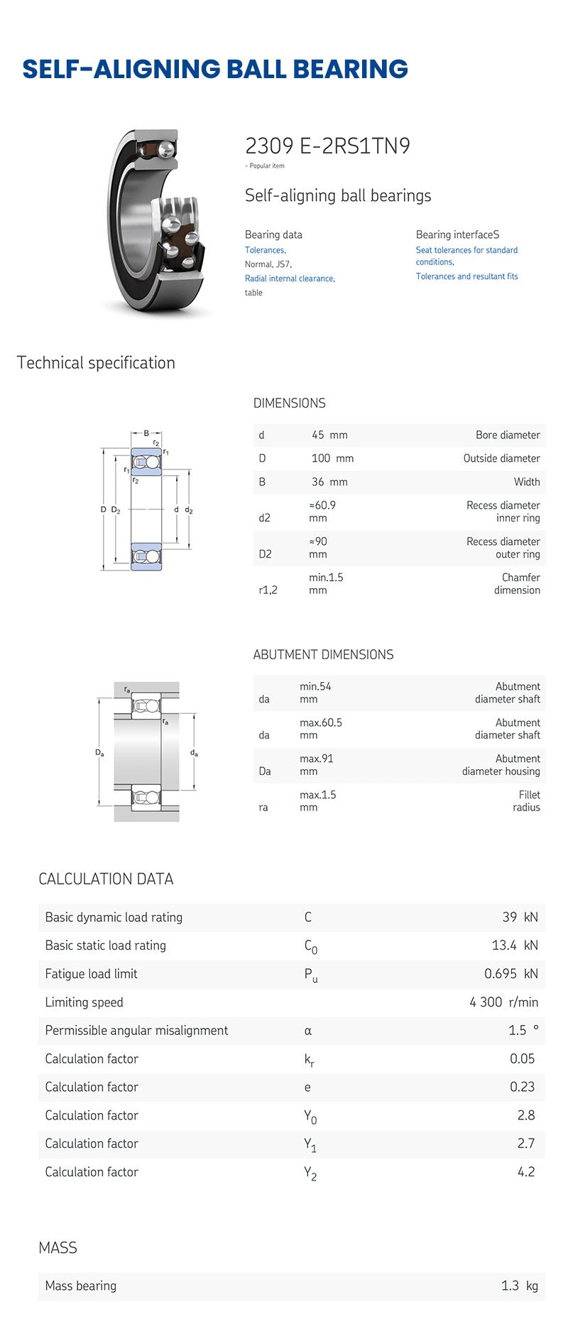 Xinhuo Bearing China Thrust Ball Bearing Product 6 Inch Ball Bearing Chrome Steel Material Selfaligning Ball Bearing