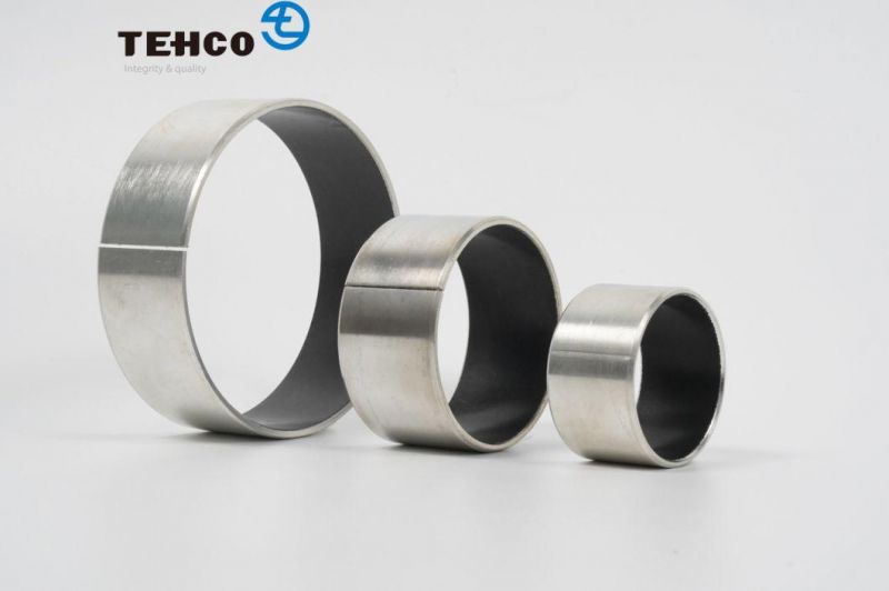 Manufacturer Self-lubricating Bushing Composed of Steel Backing and Black PTFE for Print and Woven Machine DIN1494 Standard.