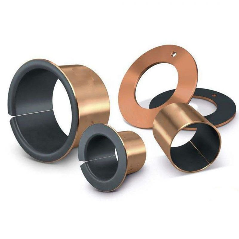 THECO Self Lubricating Dry PTFE Coated Oilless Sliding Sleeve DU Bearing Bushing Composed of Steel Backing and Bronze Powder.