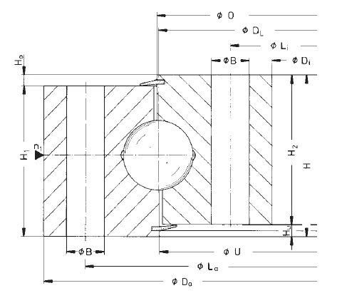 Ungeared Bearing Light Bearing Ball Bearing 060.20.0544.500.01.1503 Slewing Ring Bearing Without Gear Teeth Bearing Turntable Bearing Rotary Bearing