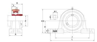 Pillow Block Bearing, Insert Bearing (UELT205-100) NTN Type