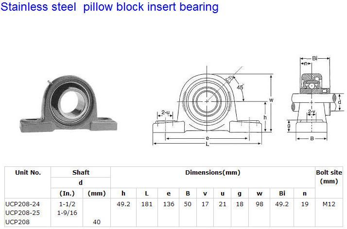 Pillow Block Insert Bearing Japan NSK Fyh Asahi UCP208 UCP311 UCP314 UCP316