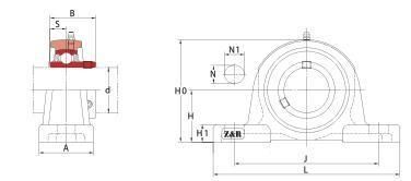 Pillow Block Bearing, Insert Bearing (UCT205-100T) NTN Type