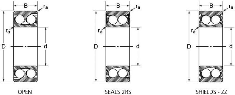 3300 5300 Series 3303 17x47x22.2 Double Row Contact Ball Bearing