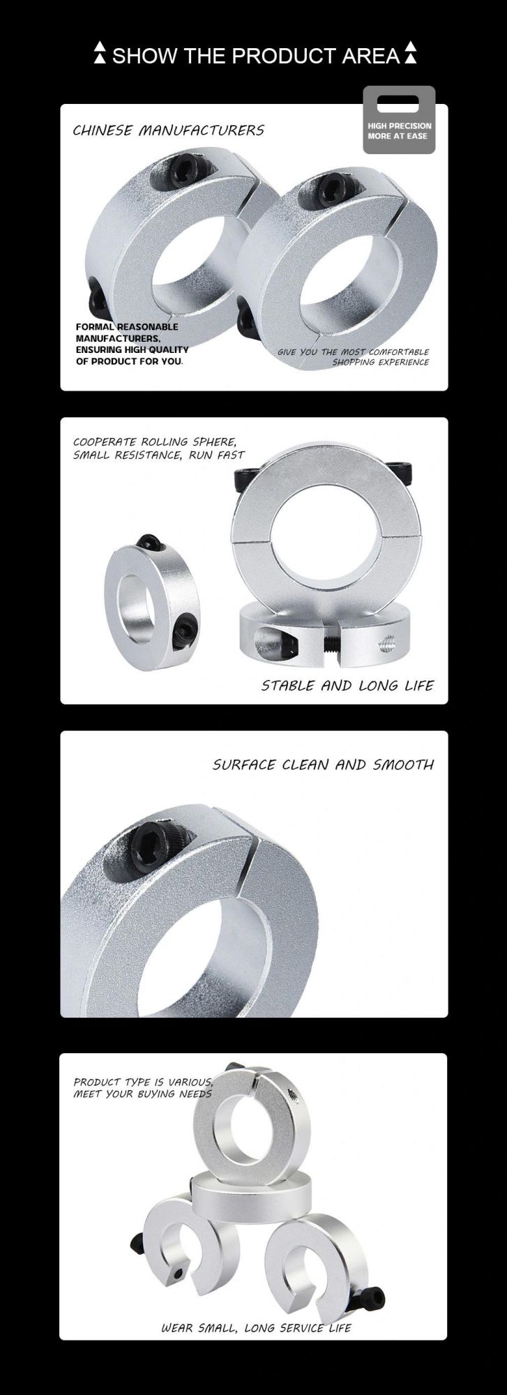 Standard Processing Products Automation Equipment Accessoriesaluminum Alloy Optical Shaft Fixed Ring Cost-Effective Replacement of Mimiyi Heda