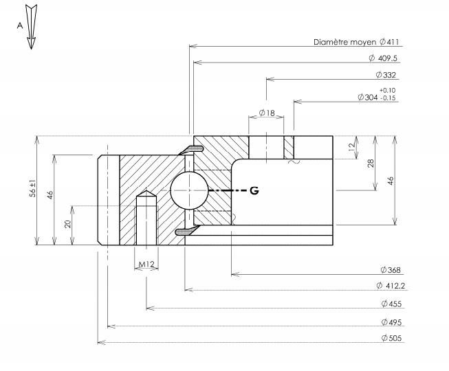 Slewing Ring Bearing Turntable Bearing External Gear 21 0411 01 Flanged Swing Bearing