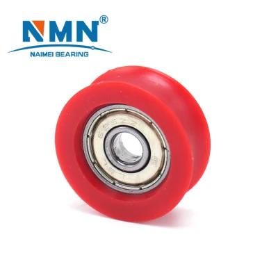 Adjustable U Groove Sliding Nylon Pulley Wheel with Plastic Housing