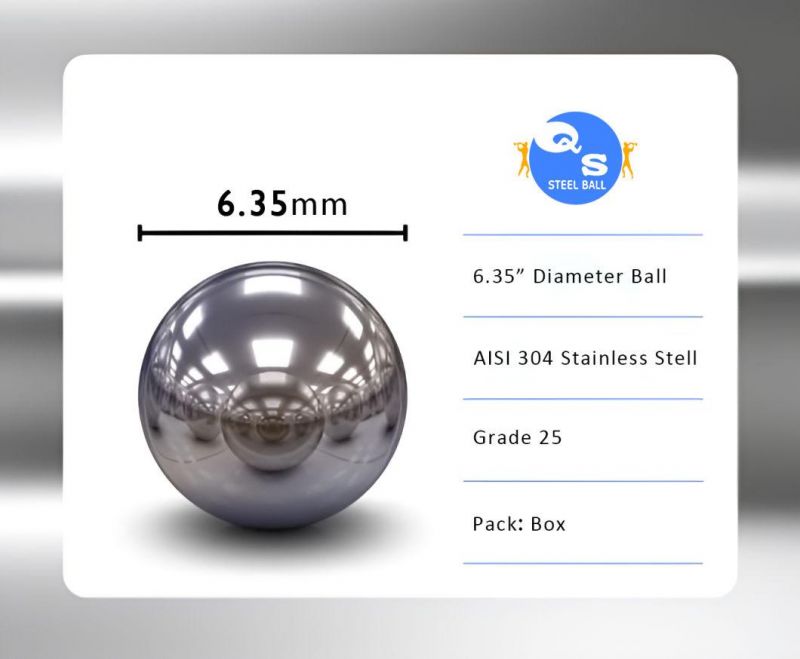 High Quality 6.35mm AISI 304L Stainless Steel Ball