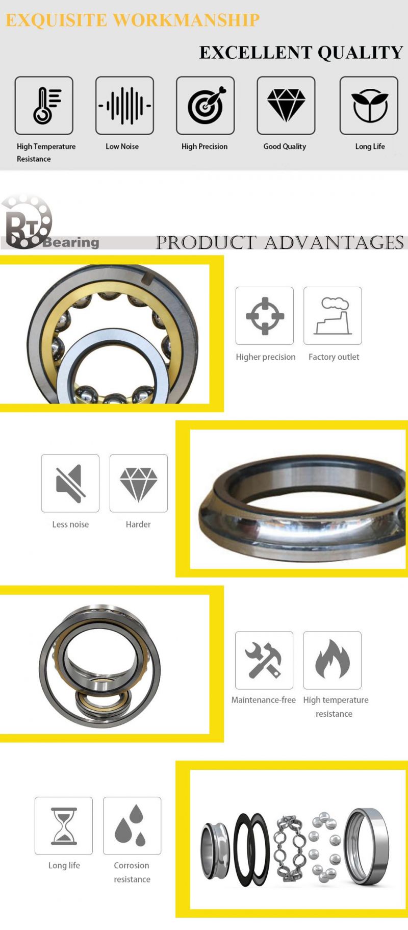 Four Point Contact Ball Bearing Angular Contact Ball Bearing Qj310mA Hybrid Ceramic Ball Bearing  Ball Bearings Plastic Cage FAG Sk F NSK NTN Koyo Lyc Bearings