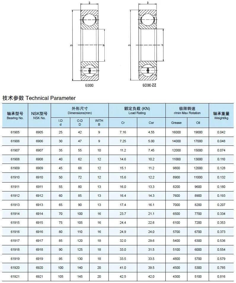 Ball Bearing (1000921.61921 1000922.61922 1000924.61924 1000926.61926 1000928.61928 1000930.61930 1000932.61932 1000934.61934)